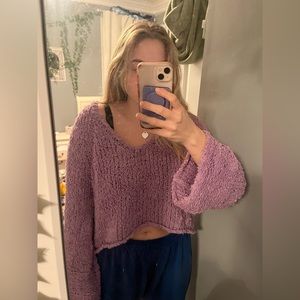 Pink Free People Sweater